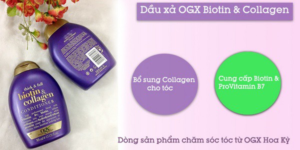 Dầu Xả Kích Thích Mọc Tóc OGX Thick & Full Biotin & Collagen Coditioner 385ml